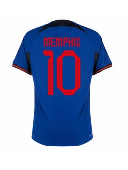 Billige Nederland Memphis Depay #10 Bortedrakt VM 2022 Kortermet